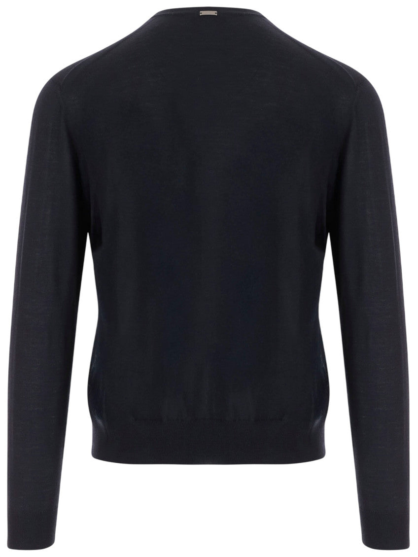 Dark Blue Crew Neck Sweater 2