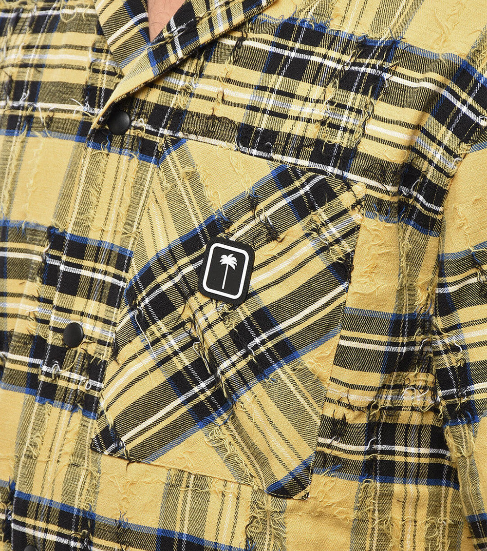 Yellow Relaxed Plaid Shirt 3