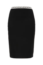 Black Geometric Knee Length Skirt 1