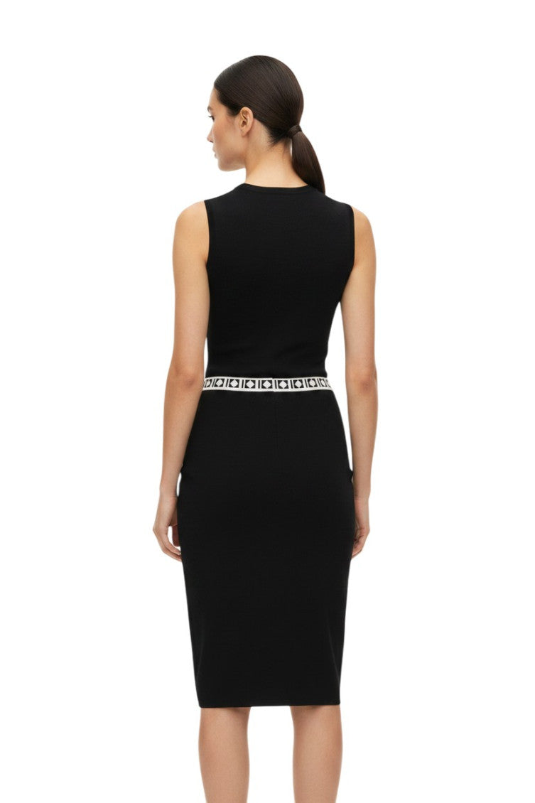 Black Geometric Knee Length Skirt 5