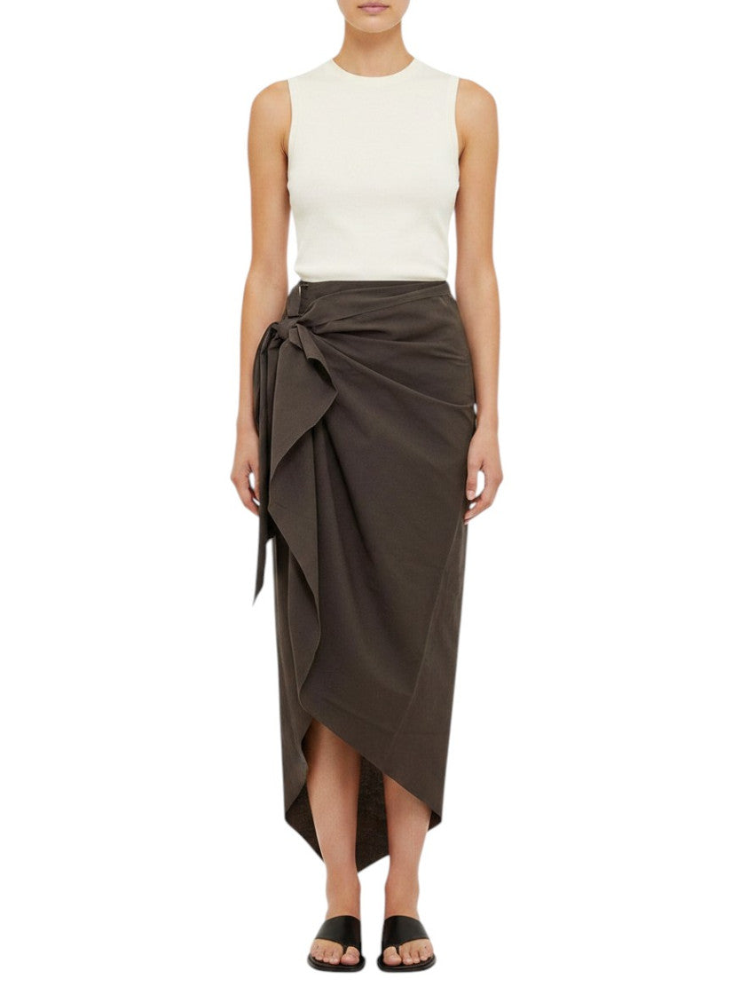 Dark Brown Midi Skirt 1