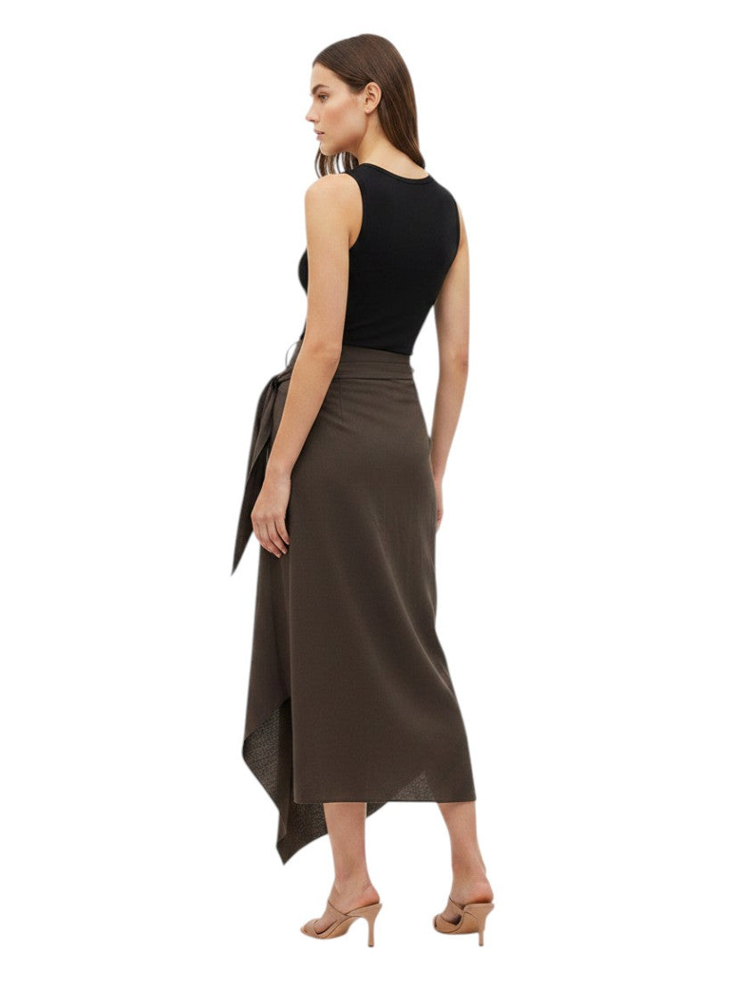 Dark Brown Midi Skirt 2