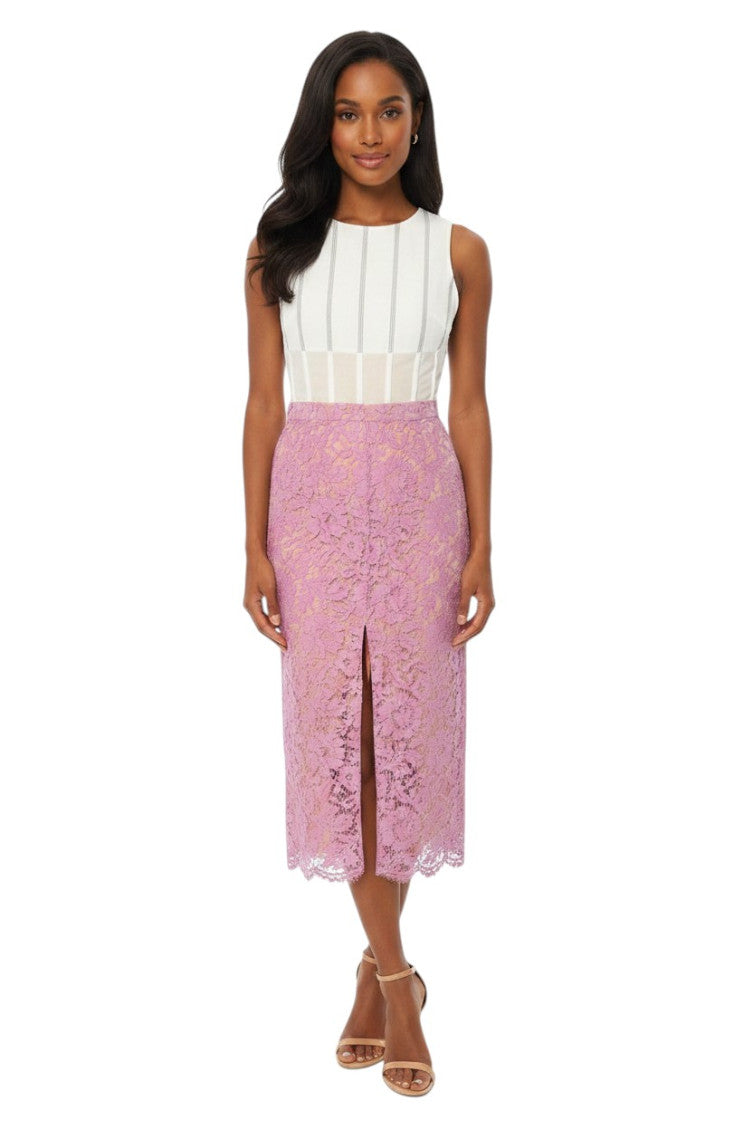 Purple Lace Midi Skirt 1
