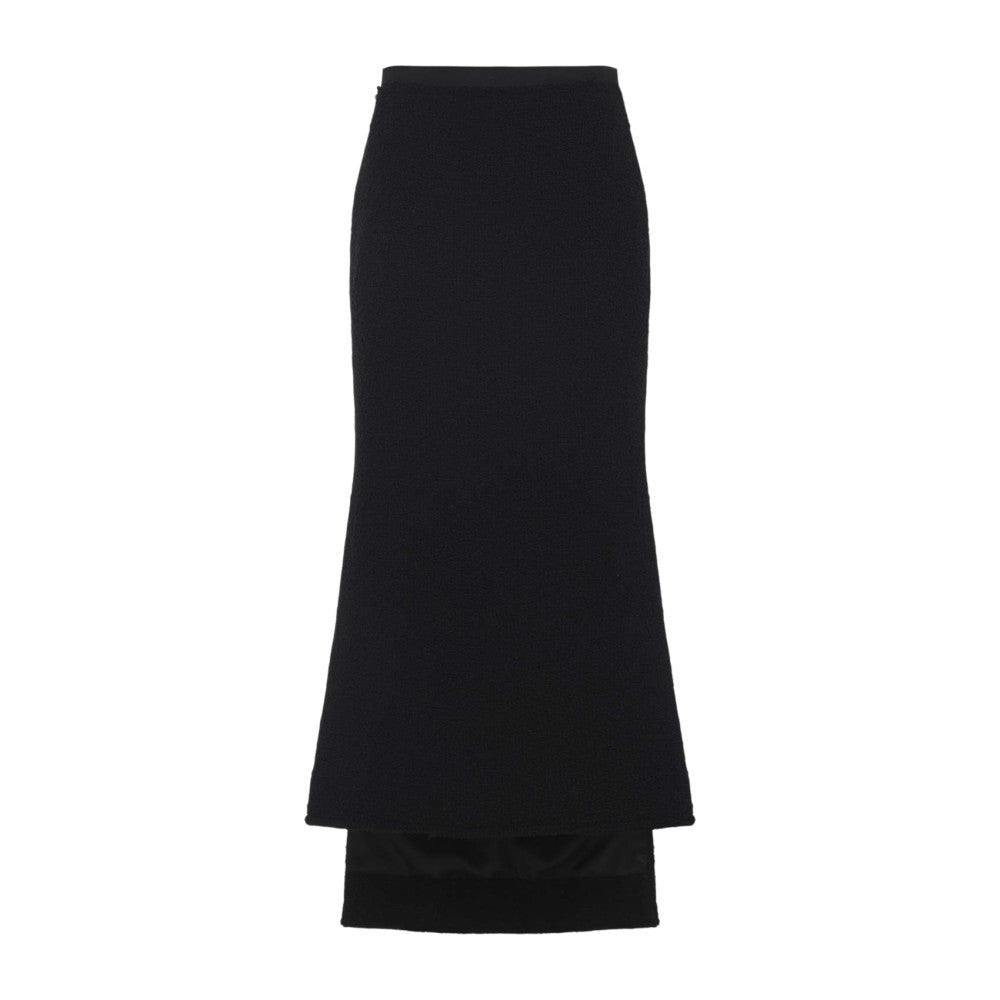 Black Solid Midi Skirt 1
