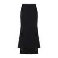 Black Solid Midi Skirt 1