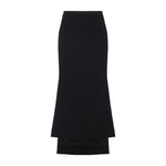 Black Solid Midi Skirt 1