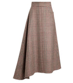 Brown Plaid Midi Skirt 1