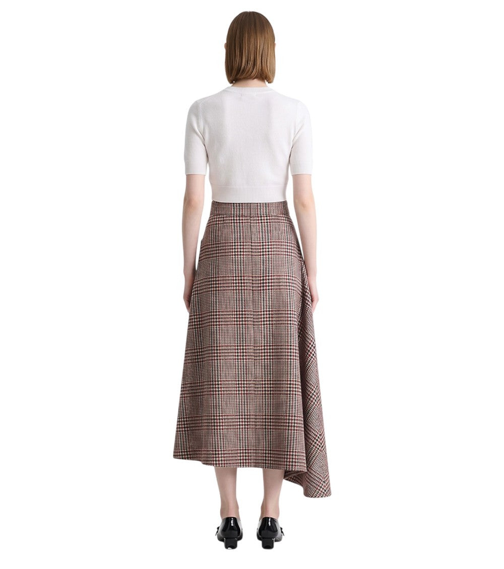 Brown Plaid Midi Skirt 2