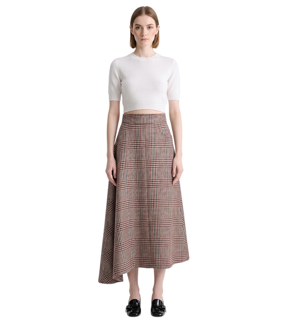 Brown Plaid Midi Skirt 3