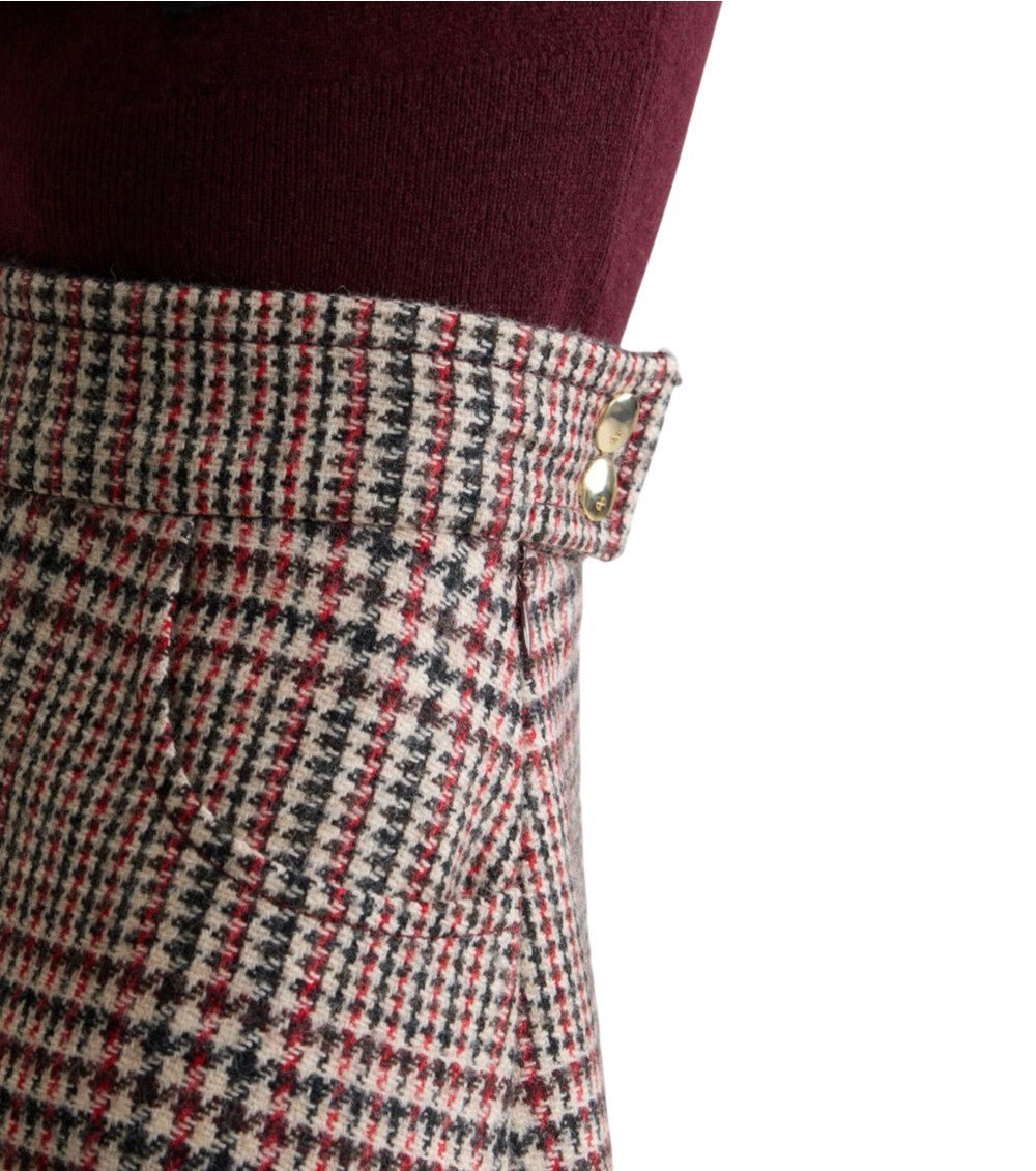 Brown Plaid Midi Skirt 4