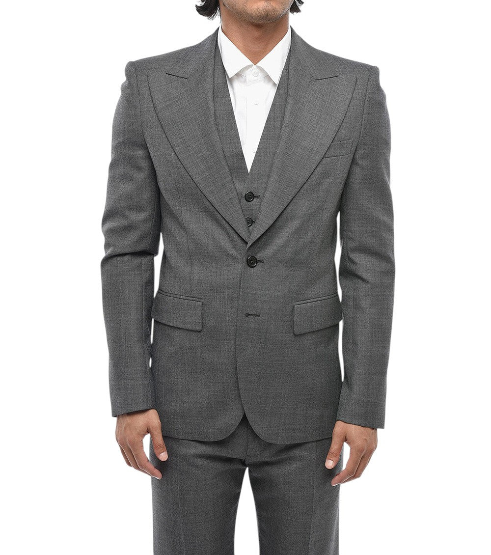 Grey Peaked Lapel Suit 3