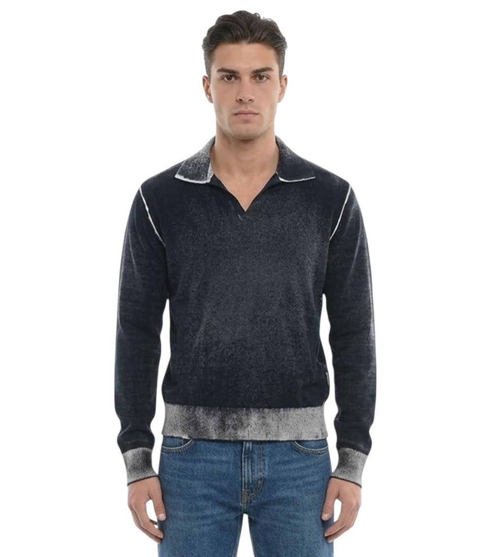 Blue Regular Polo Sweater 1