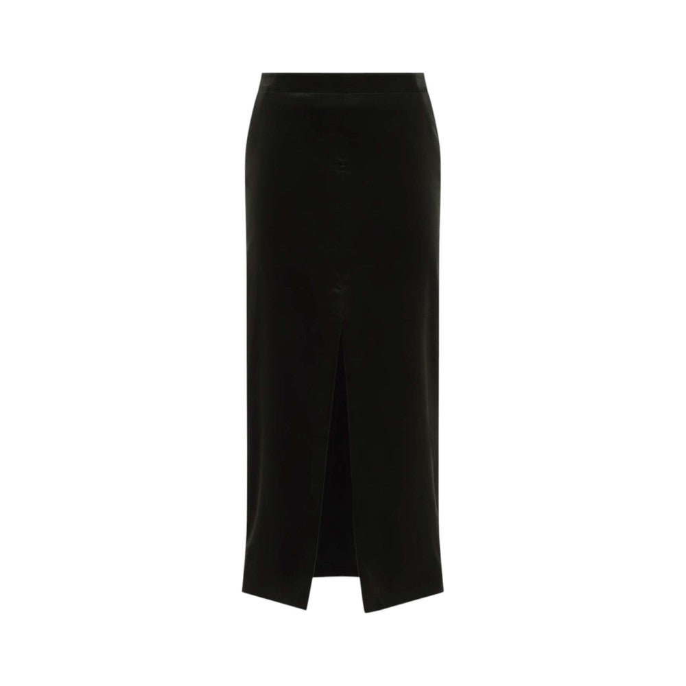 Black Solid Maxi Skirt 1