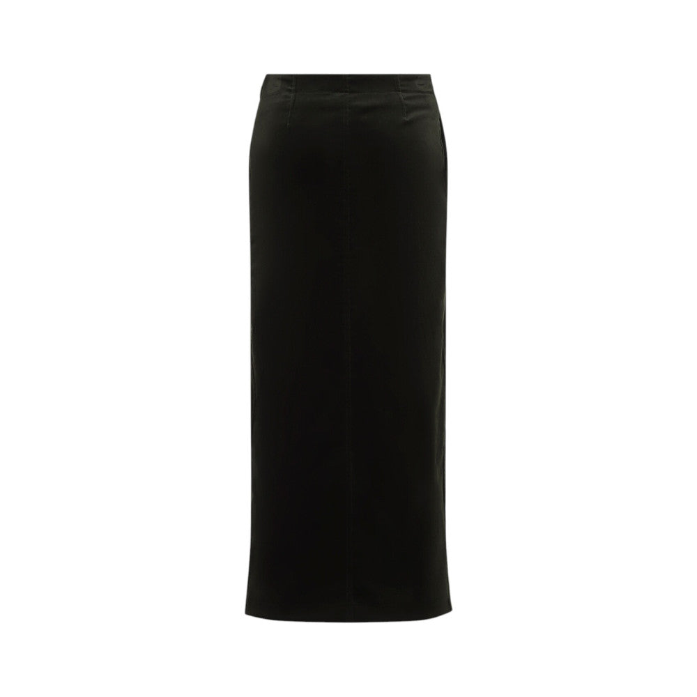 Black Solid Maxi Skirt 2