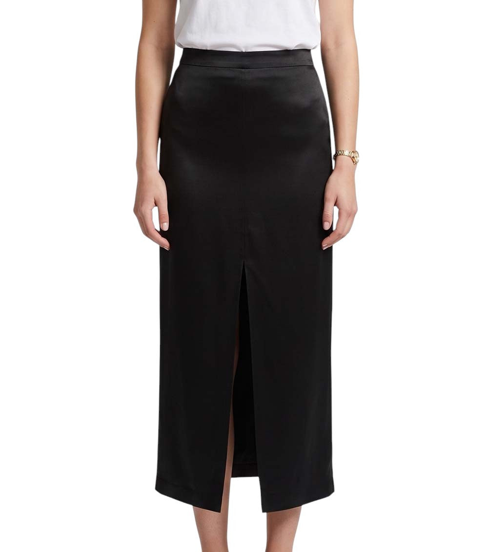 Black Solid Maxi Skirt 4
