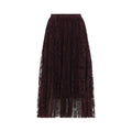 Maroon Lace Midi Skirt 1