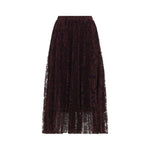 Maroon Lace Midi Skirt 1