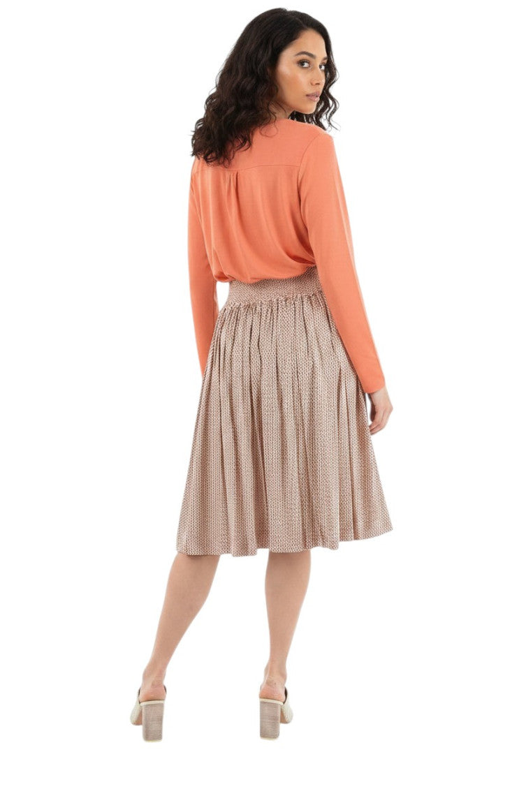 Multicolor Printed Knee Length Skirt 2