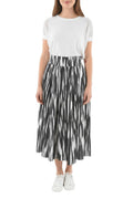 BlackWhite Abstract Midi Skirt 1