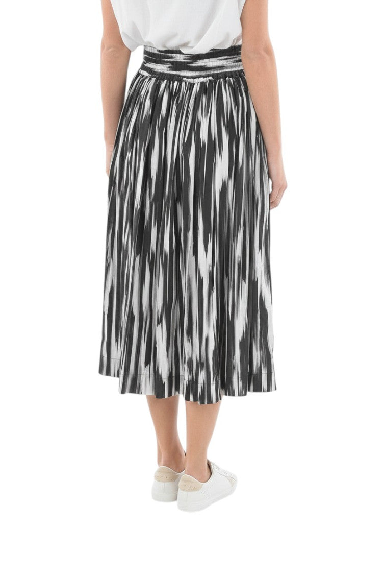 BlackWhite Abstract Midi Skirt 2