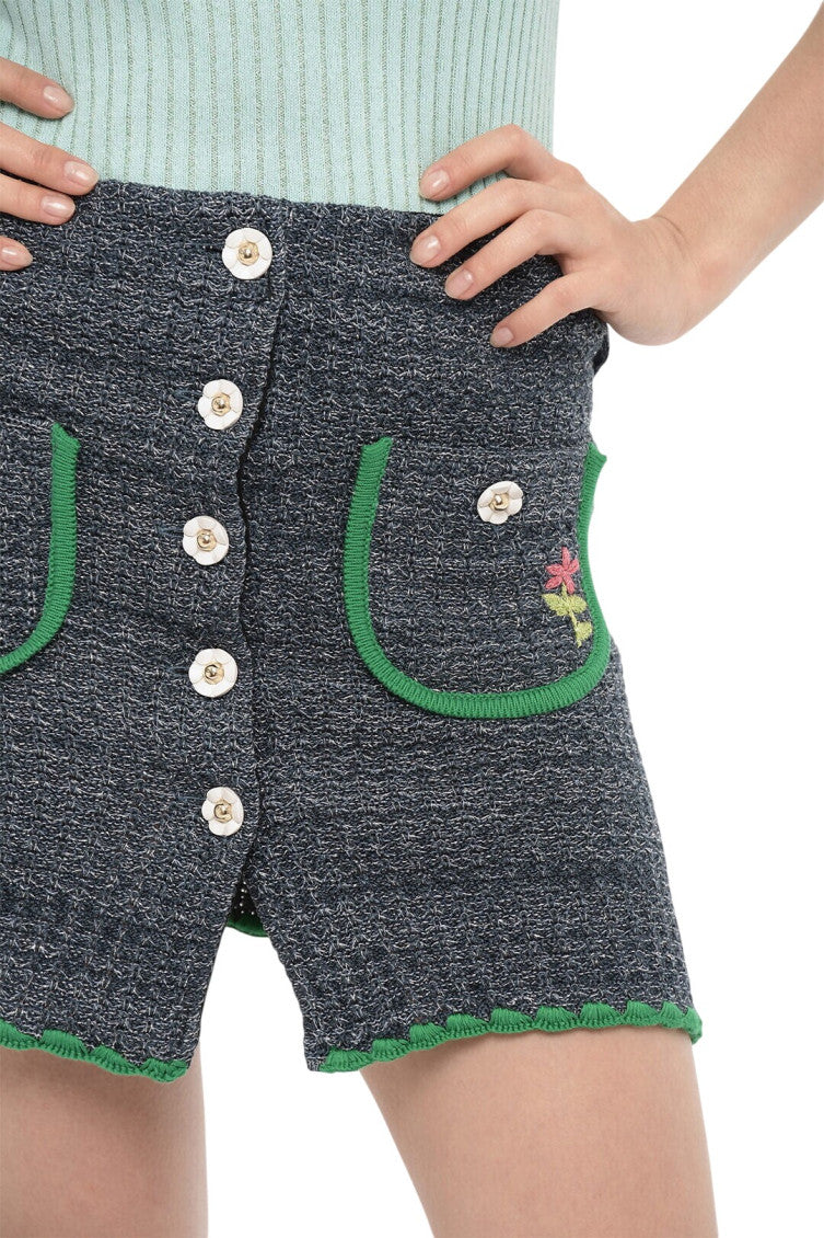 Dark Grey Textured Mini Skirt 3