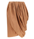 Beige Solid Knee Length Skirt 1