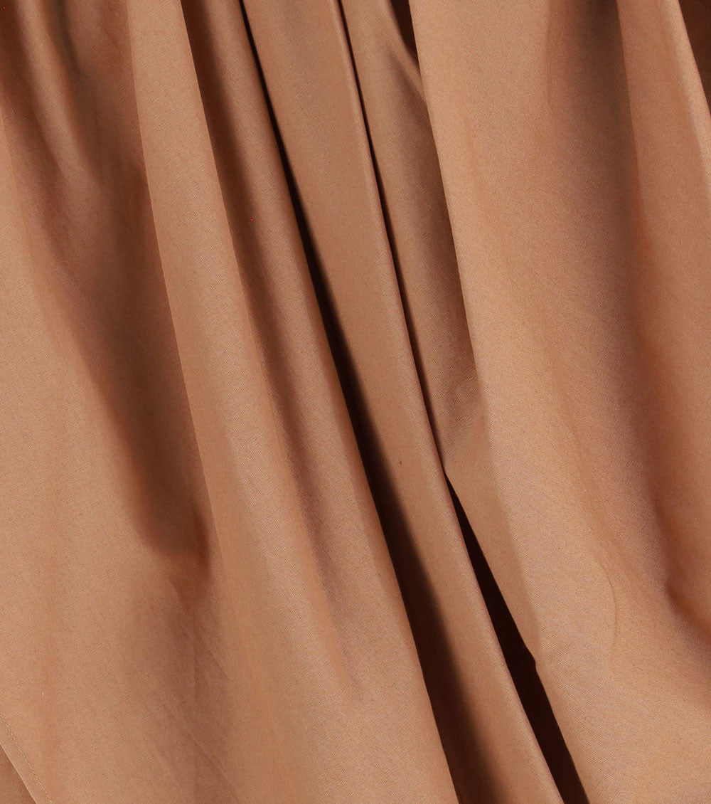 Beige Solid Knee Length Skirt 3