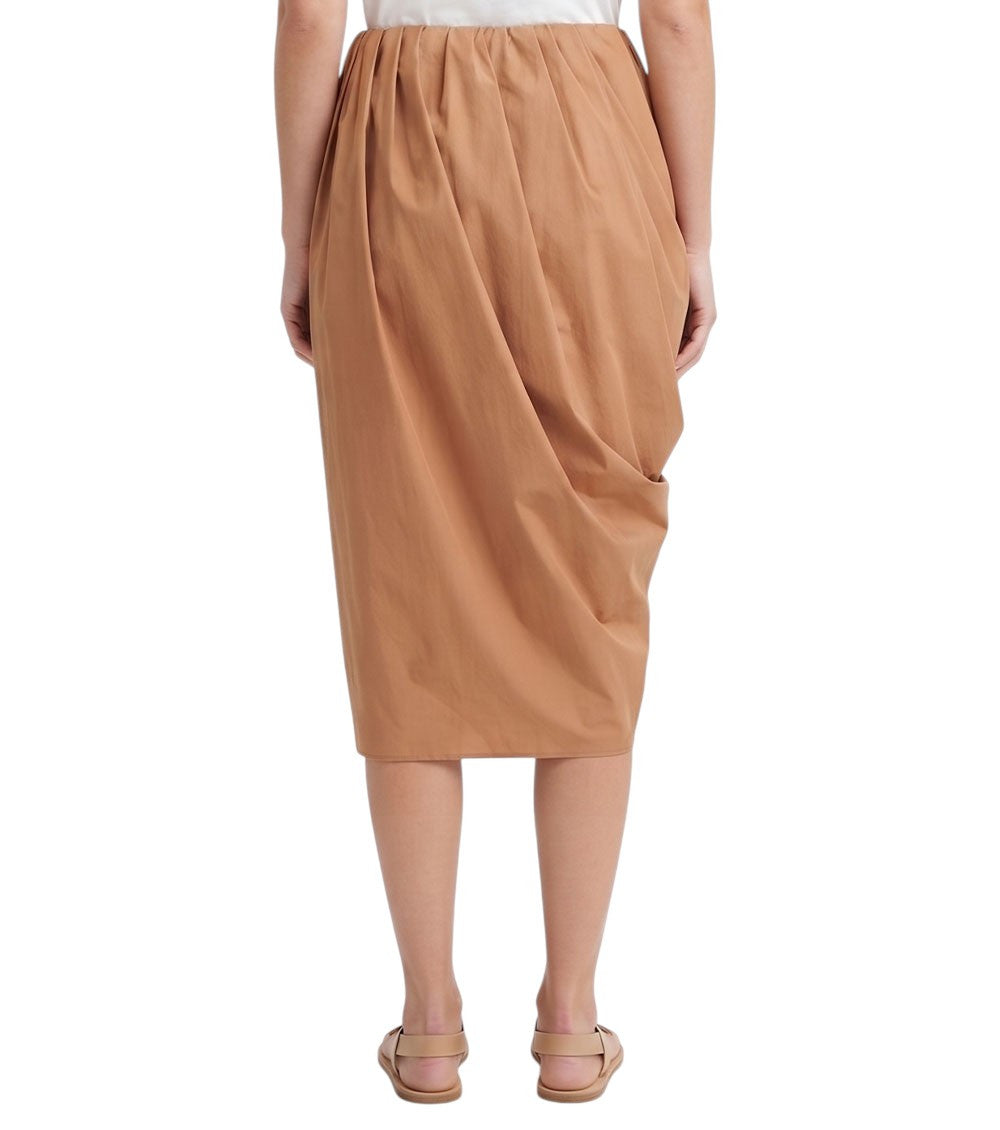 Beige Solid Knee Length Skirt 5