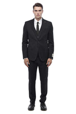 Black Notched Lapel Suit 1