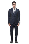 Blue Peaked Lapel Suit 1