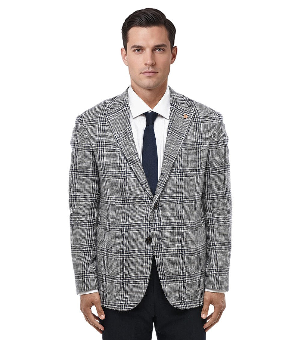 Grey Notched Lapel Blazer 1