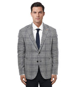 Grey Notched Lapel Blazer 1