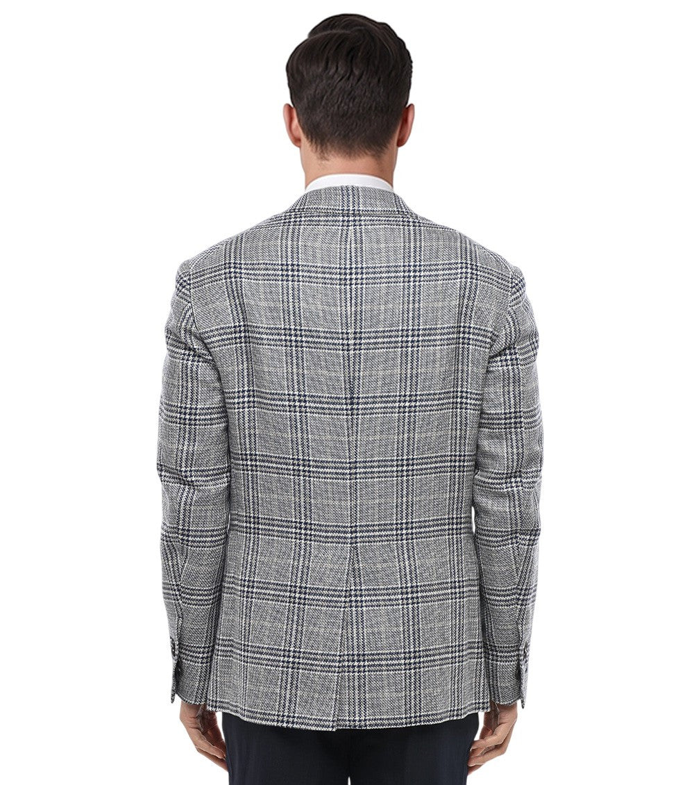 Grey Notched Lapel Blazer 2