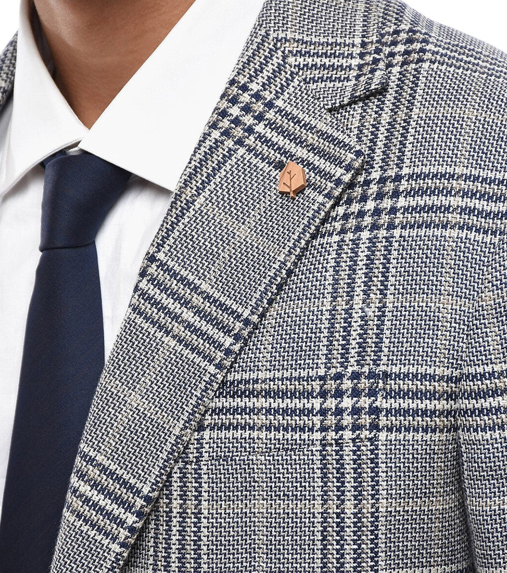 Grey Notched Lapel Blazer 3