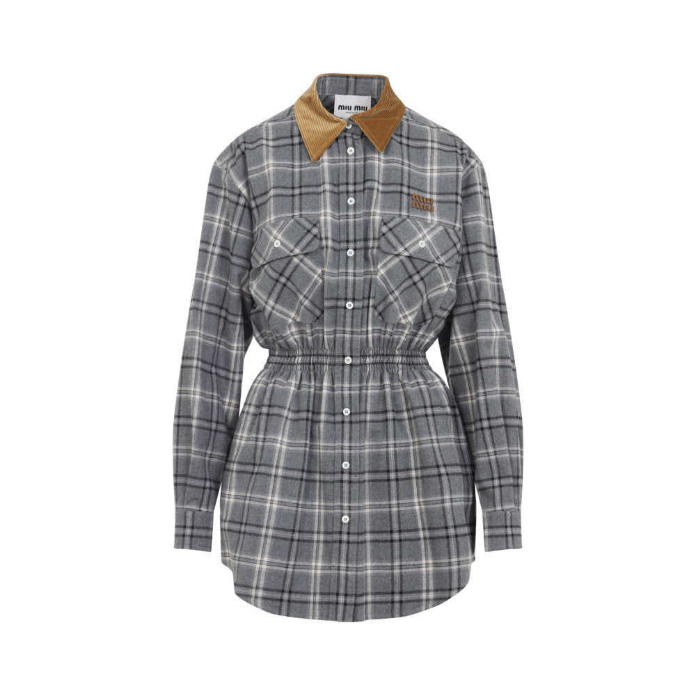 Grey Checkered Logo Dress 1