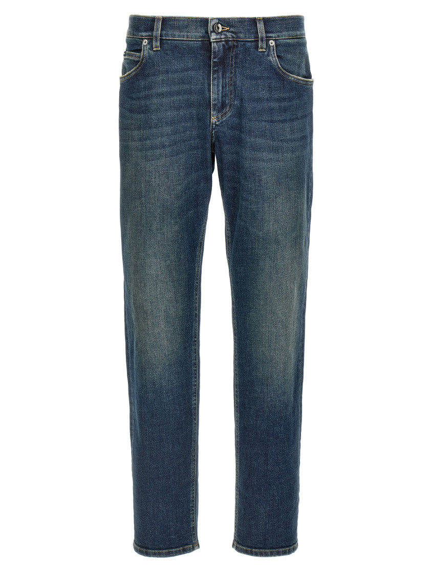 Blue Logo plaque jeans 1