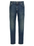 Blue Logo plaque jeans 1