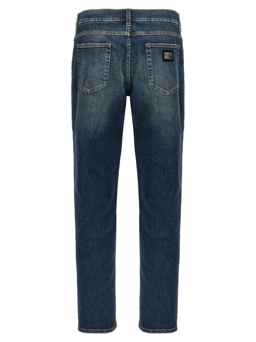 Blue Logo plaque jeans 2