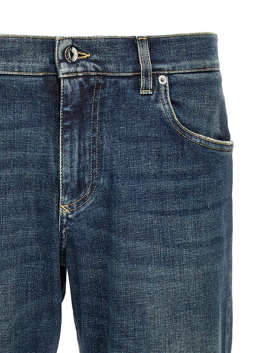 Blue Logo plaque jeans 3