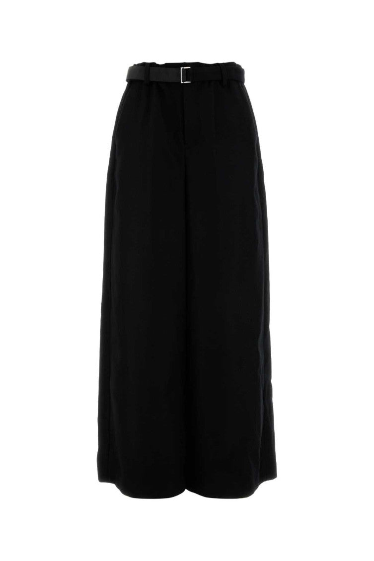 Black wool wide-leg pant  1