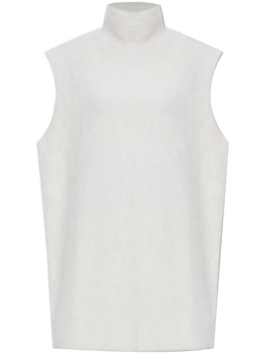 White Brushed Turtleneck Sweater 1