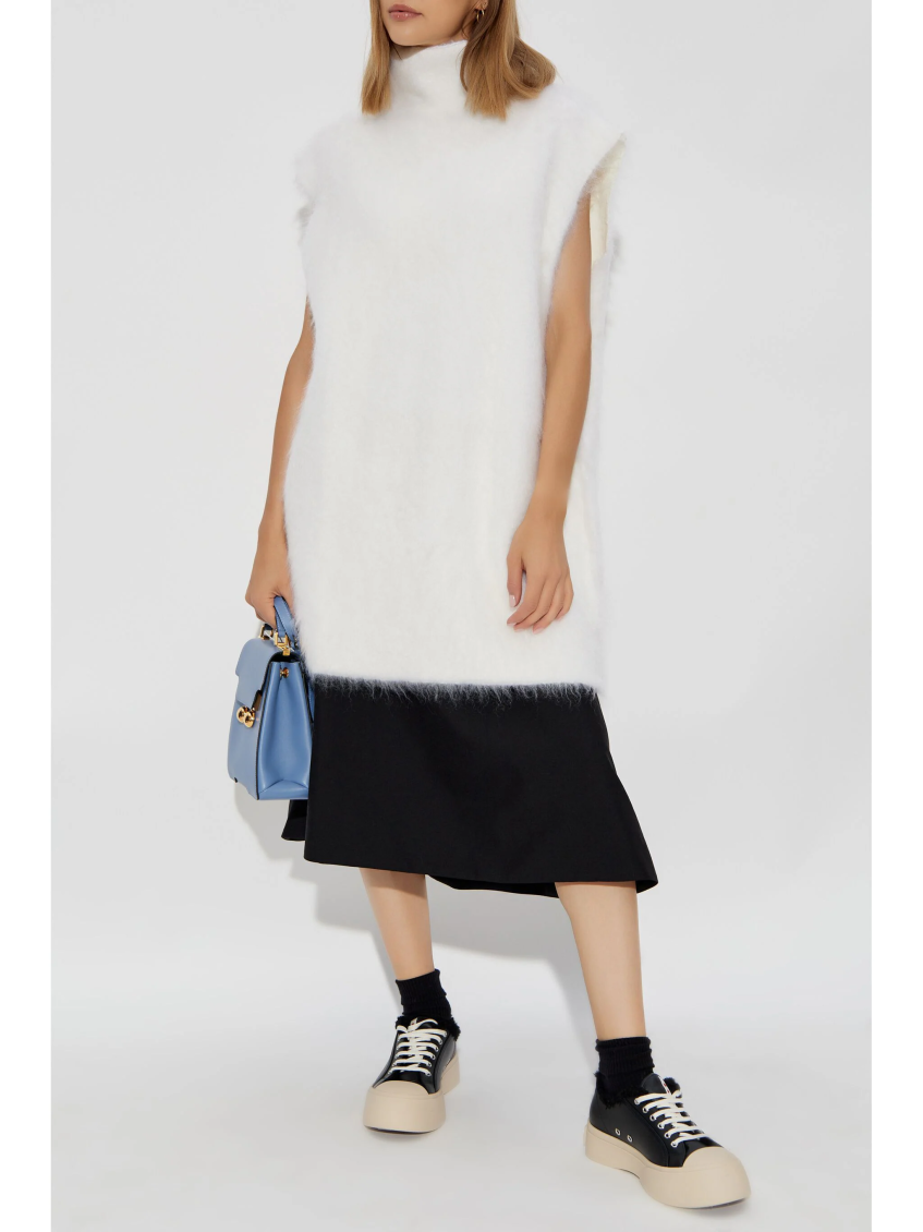 White Brushed Turtleneck Sweater 2