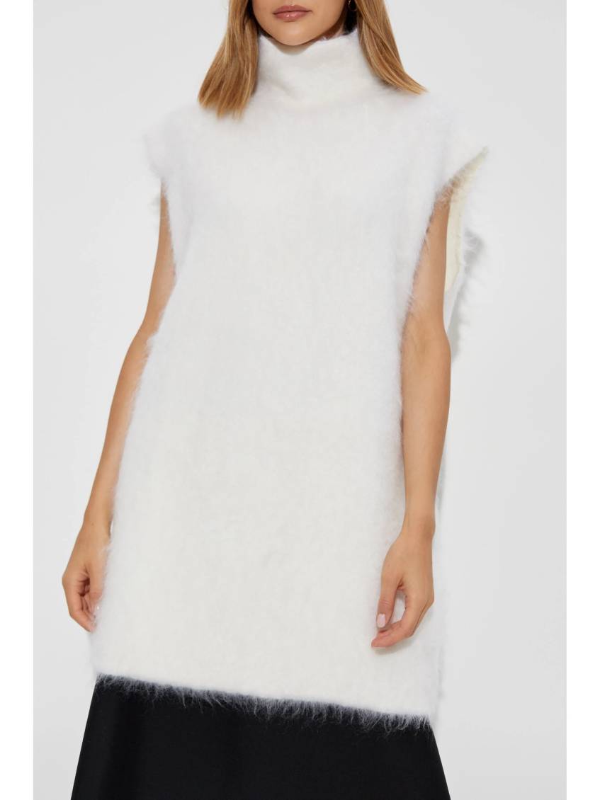 White Brushed Turtleneck Sweater 3