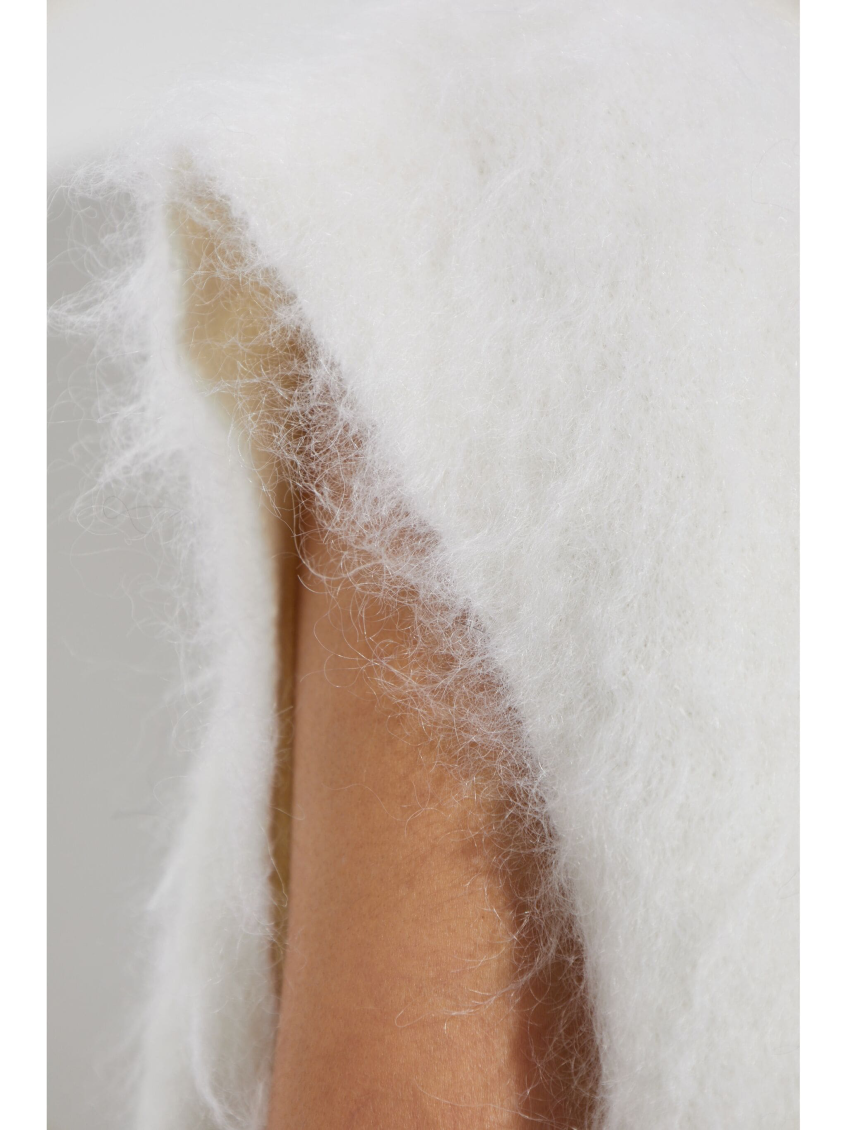White Brushed Turtleneck Sweater 5