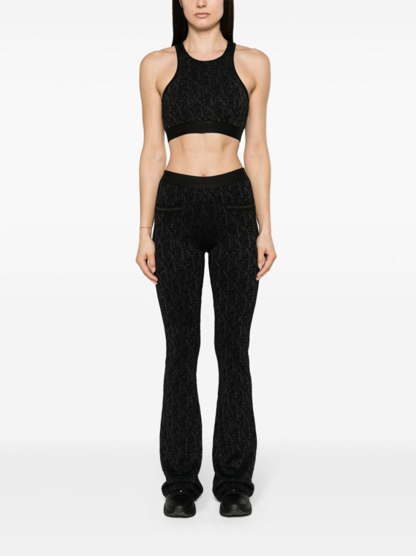 Black Monogram-jacquard Crop Top 2