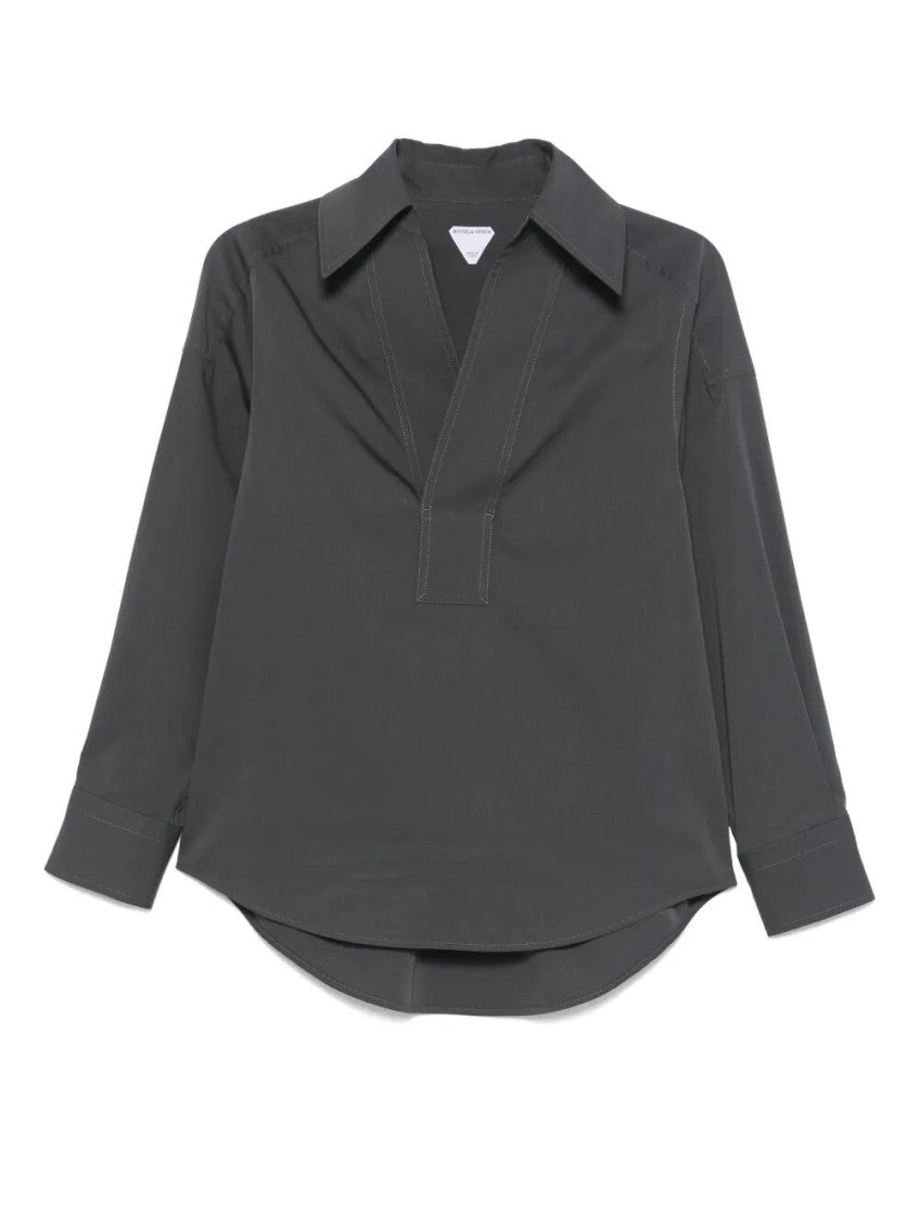 Blue Cotton And Silk Shirt 1