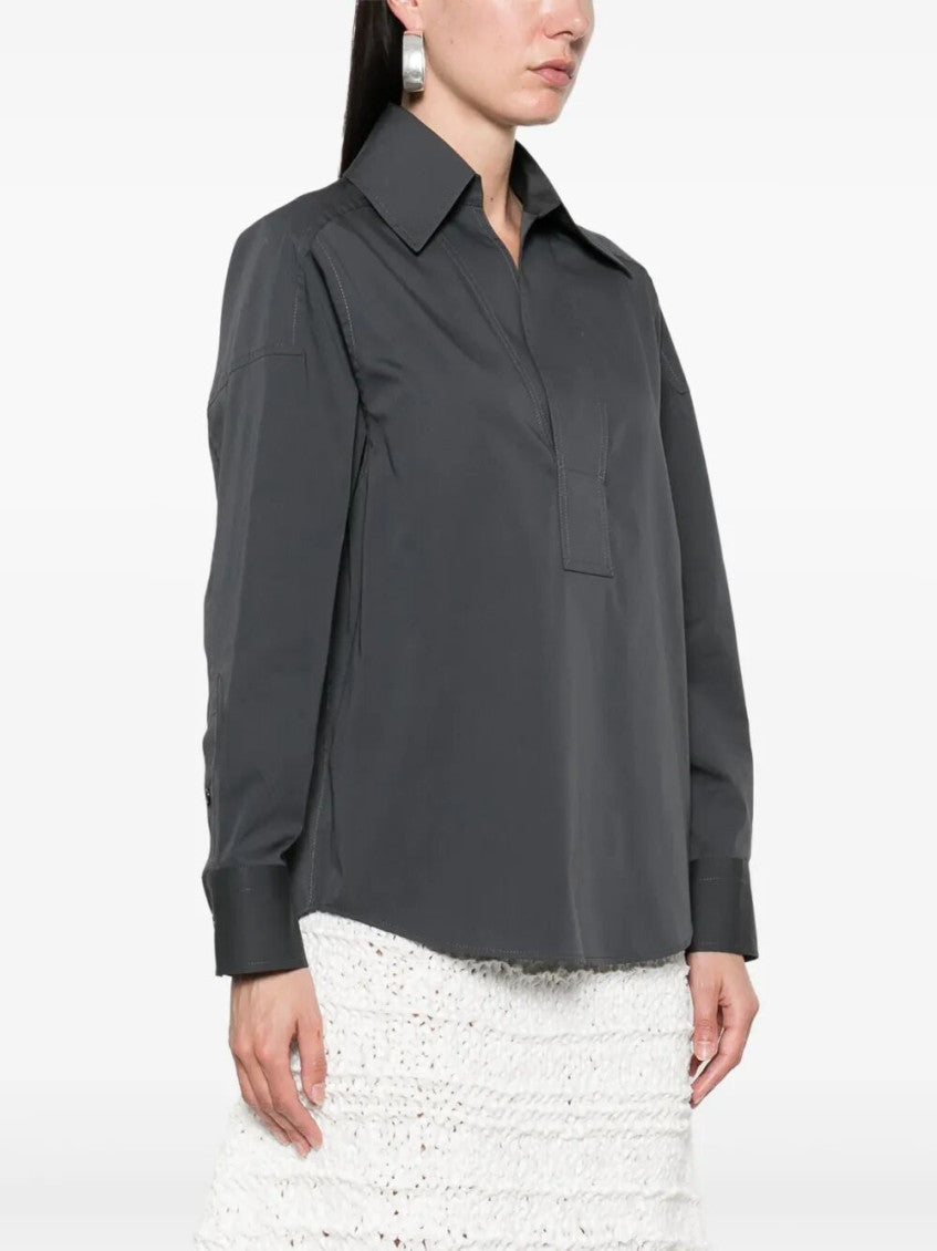 Blue Cotton And Silk Shirt 2