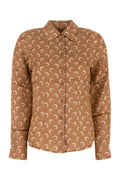 Brown Printed Satin Shirt 1