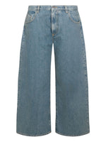 Light Blue Wide Leg Cropped Jeans 1