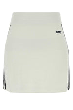 White Knitted Logo Mini Skirt 1